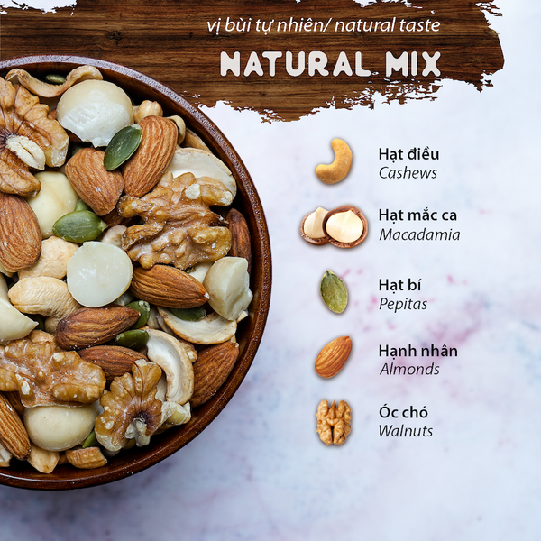 Natural Mix HAPPI OHA 500g - Hỗn hợp hạt sấy không tẩm vị