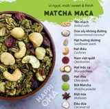 Ngũ Cốc Ăn Sáng/Ăn Kiêng Không Đường Tinh Luyện Vị Matcha - Granola Matcha Maca HAPPI OHA 240G