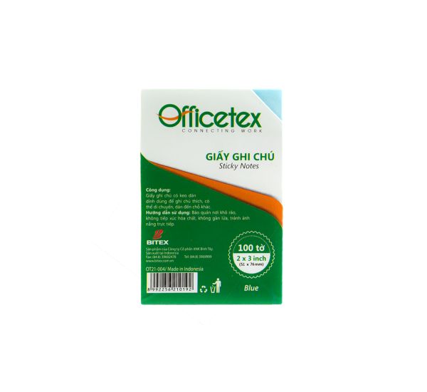 Giấy ghi chú Officetex 3 x 2 màu xanh dương