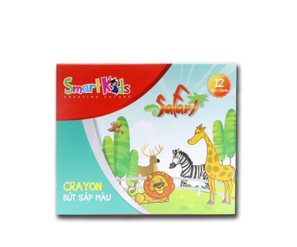 Bút chì sáp Safari 12 màu khay nhựa SK15-003