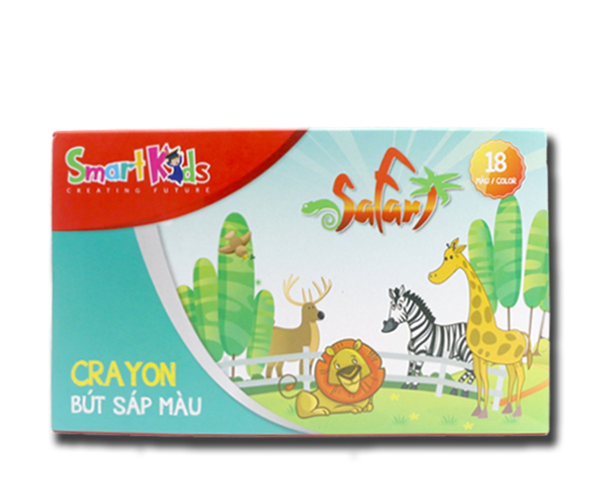 Bút chì sáp Safari 18 màu khay nhựa SK15-002