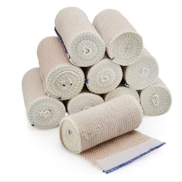  Băng thun cuộn có dán 7.5x450cm dùng để băng ép cầm máu, bong gân, kết hợp cố định nẹp sơ cứu 