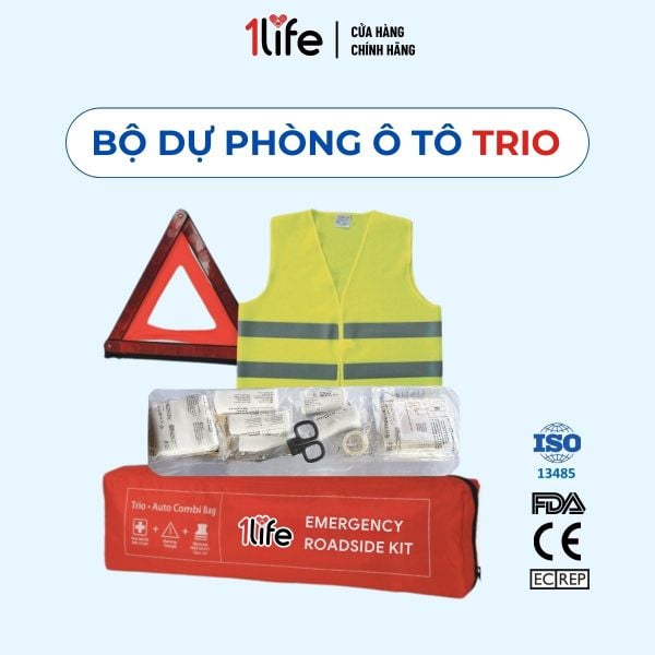  BỘ DỤNG CỤ DỰ PHÒNG AN TOÀN KHẨN CẤP XE Ô TÔ 3 MÓN TRIO Roadside Emergency Safety Kit 