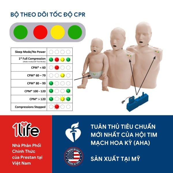  DỊCH VỤ CHO THUÊ MÔ HÌNH HUẤN LUYỆN THỰC HÀNH HỒI SỨC TIM PHỔI CPR PRESTAN – 1LIFE 
