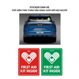  STICKER DÁN XE Ô TÔ - FIRST AID KIT INSIDE 