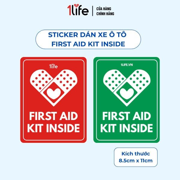  STICKER DÁN XE Ô TÔ - FIRST AID KIT INSIDE 