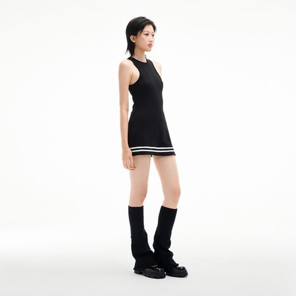  Đầm sát nách phối viền - Đen - D0541 