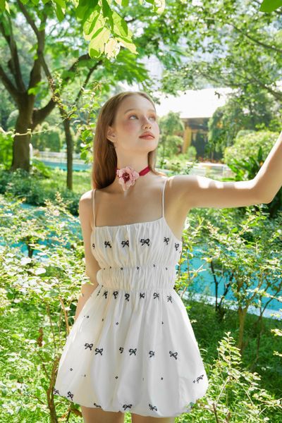  Đầm hai dây dáng bí - Trắng - D0623 