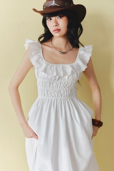  Đầm cánh tiên hở lưng - Trắng - D0710 