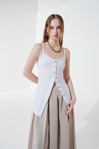  Chân váy midi dập ly - Nâu - S0222 