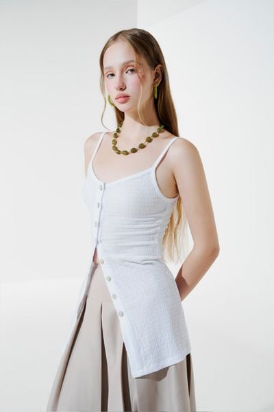  Áo hai dây gài nút - Trắng - T0942 