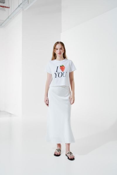  Áo croptop in chữ - Trắng - T0951 