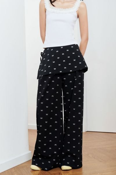  Quần ống suông túi đắp - Đen - Q0361 