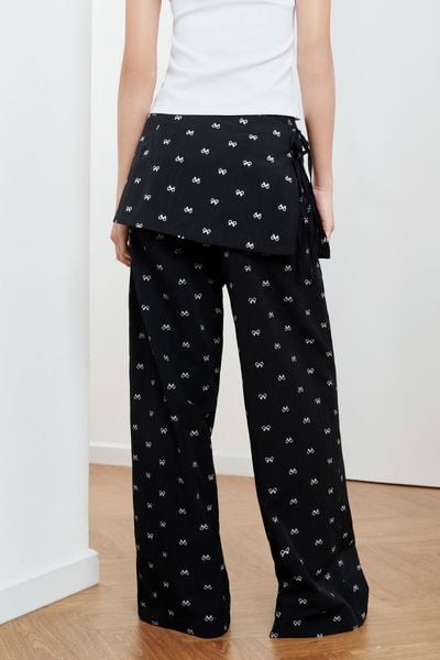  Quần ống suông túi đắp - Đen - Q0361 