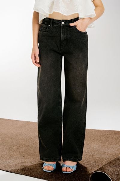  Quần Jean wash kiểu - Đen wash vàng - Q0370 