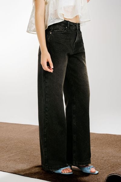  Quần Jean wash kiểu - Đen wash vàng - Q0370 