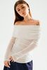 Áo trễ vai tay dài - Trắng - T0999
