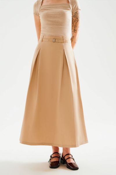  Váy Midi xếp ly - Beige - S0249 