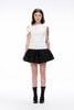 Chân váy nơ phối viền - Đen - S0258