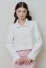 Áo blazer vải tweed dáng lửng - Trắng - T1045