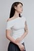 Áo thun tay ngắn lệch vai - Trắng - T1052