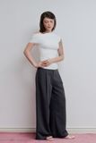  Quần xếp ly ống rộng - Xám - Q0384 
