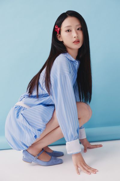  Áo sơ mi phối măng sết - Xanh biển - T1084 