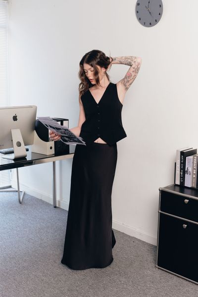  Áo gi lê dáng Tailored - Đen - T1087 