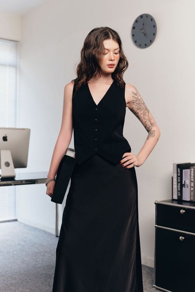  Áo gi lê dáng Tailored - Đen - T1087 