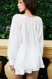  Áo dài tay cổ tròn - Trắng - T1094 