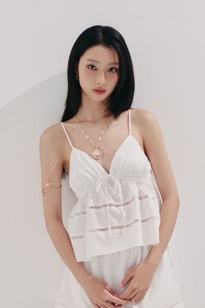  Áo dây phối ren - Trắng - T1102 