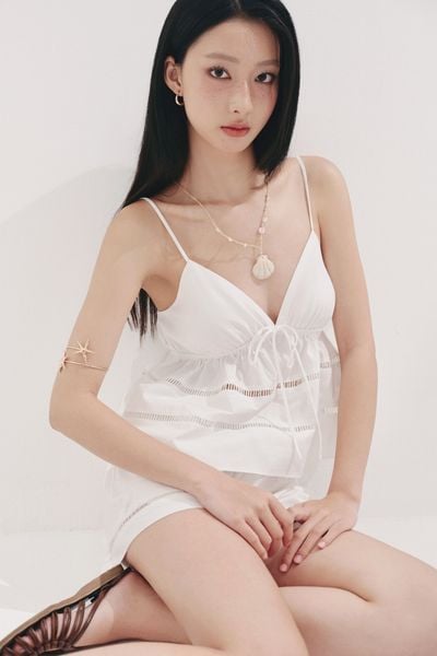  Áo dây phối ren - Trắng - T1102 