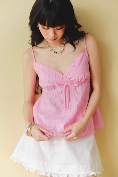  Áo dây đính nơ - Hồng - T1112 