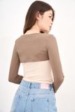  Áo hai dây kèm áo khoác ngắn - Beige - T0752 