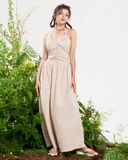  Đầm midi rút nhún - Beige - D0532 