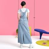  Yếm midi vải denim - Xanh dương nhạt - D0529 