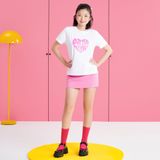  Áo thun in Dottie Bestie kim tuyến - Trắng - T0765 