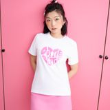  Áo thun in Dottie Bestie kim tuyến - Trắng - T0765 