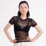  Áo thun vải tule Young - Đen - T0797 