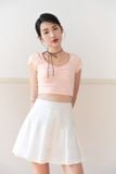  Áo crop top tay ngắn vải thun - T0686 