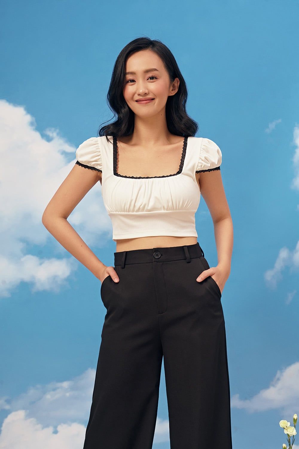 Áo thun gân nhún ngực - T0244
