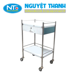 XE ĐẨY INOX 2 TẦNG 30 X 40 - CÓ HỘC