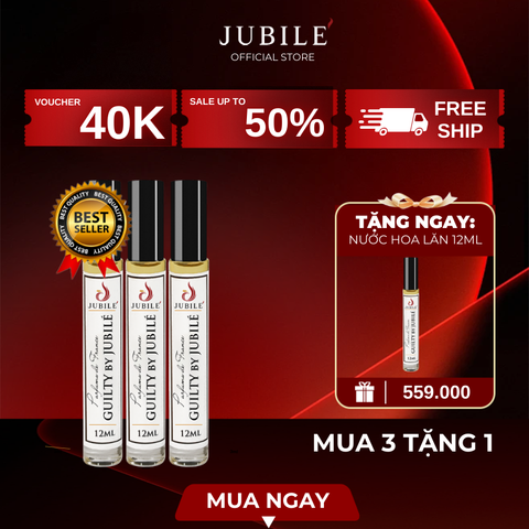 Combo 3 Chai Tinh Dầu Nước Hoa Pháp Jubilé 12ml Lăn, Nước Hoa Pháp cao cấp Thơm Lâu