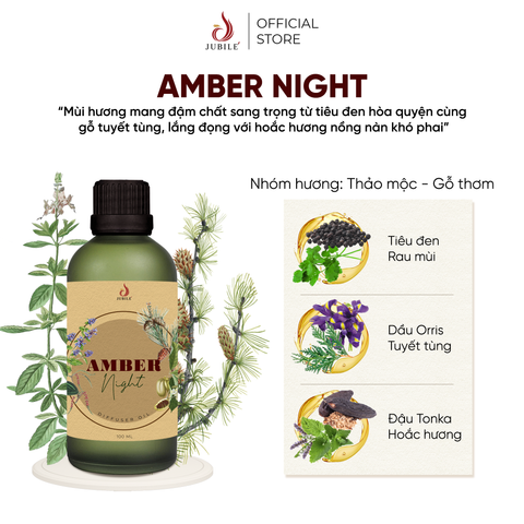 Amber Night - Tinh Dầu Xông Máy, Tinh Dầu Thơm Phòng 100ml Cao Cấp, Sang Trọng