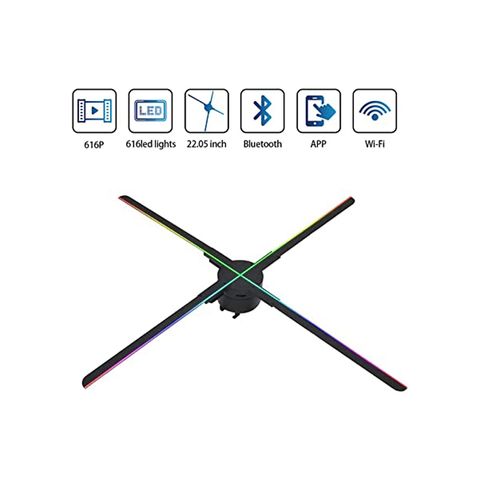 Quạt đèn LED 3D Holohram Aturos Z6 có Cloud, cánh quạt 56cm, hiển thị HD 616 pcs LED