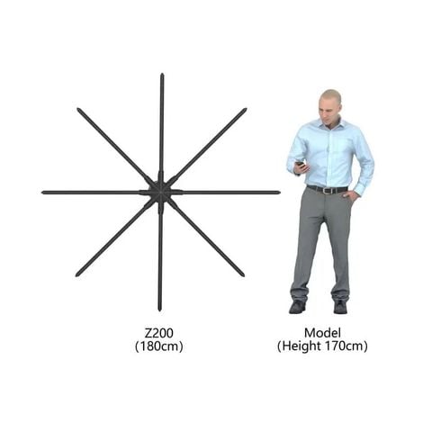 Quạt LED Hologram Aturos Z200 2023 2512 LED, cánh quạt dài 180cm, điều khiển từ xa (Hỗ trợ Cloud và quạt Ghép HoloWall)