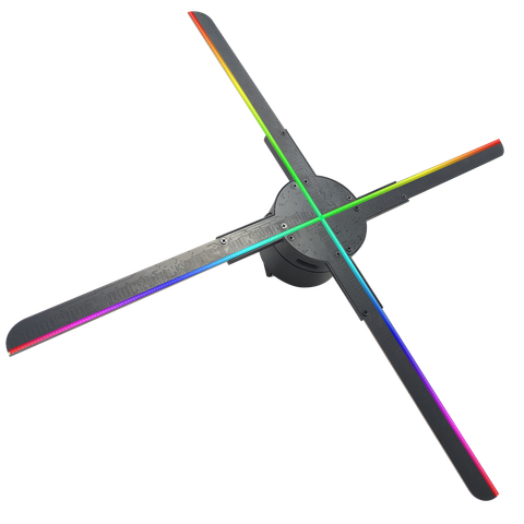 Quạt đèn quảng cáo 3D Hologram cánh quạt 46cm, 512 đèn Aturos Holo-50XRm hỗ trợ Clould