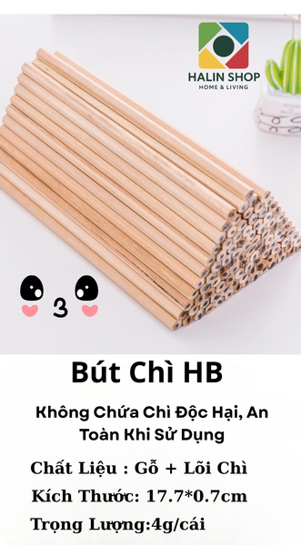 Bút Chì HB Thân Gỗ Ngòi Đen - Viết Chì Thân Gỗ Tiện Dụng