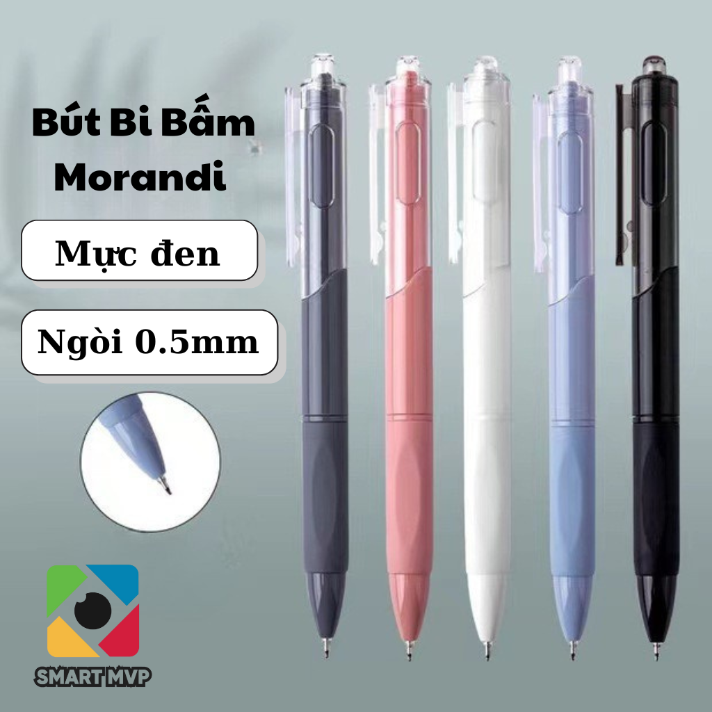 Bút Bi Morandi Mực Đem - Bút Mực Gel Đen Nét Đẹp Không Lem