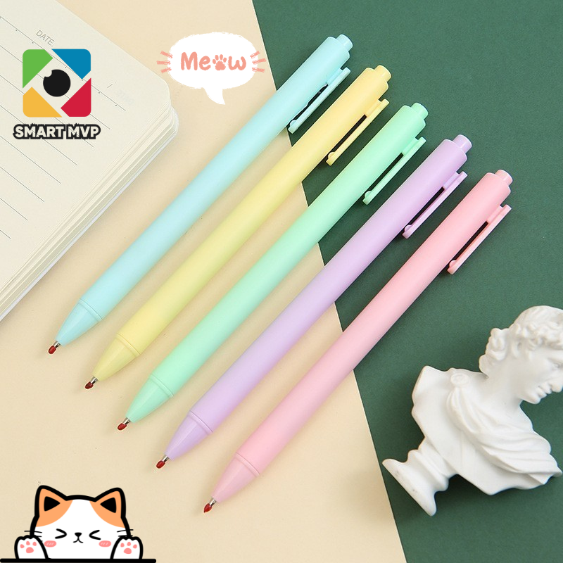 Bút Gel Mực Đen Vỏ Màu Pastel Cực Xịn - Bút Bi Đen Mực Đen Tiện Dụng